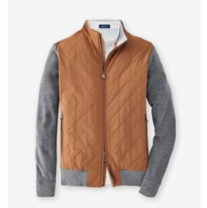 Peter Millar Tan and Gray Quilted Jacket